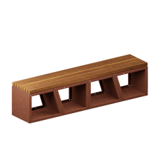 VULCANUS boxxoq QuadSeat Plus | Zahradní lavice a dřevník